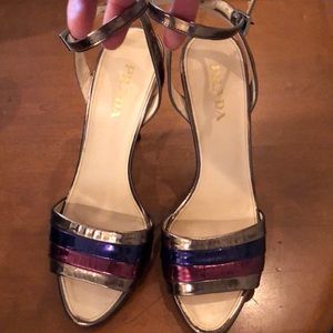 Prada Metallic Sandals
